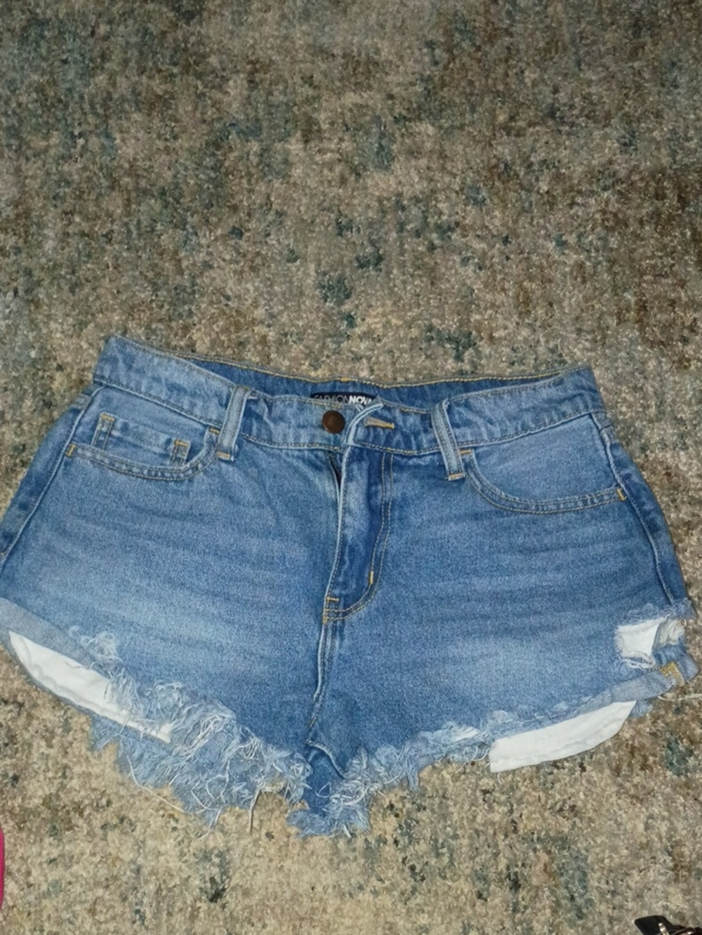 Fashion Nova Light Blue Distressed Denim Cutoff Shorts